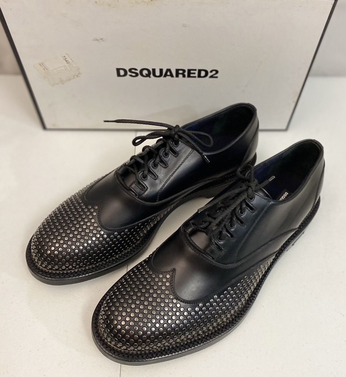 Dsquared2 Dsquared2 🇮🇹 Black Leather Metalhead Wingtip Derby 12 NEW Size US 12 / EU 45 - 18 Thumbnail