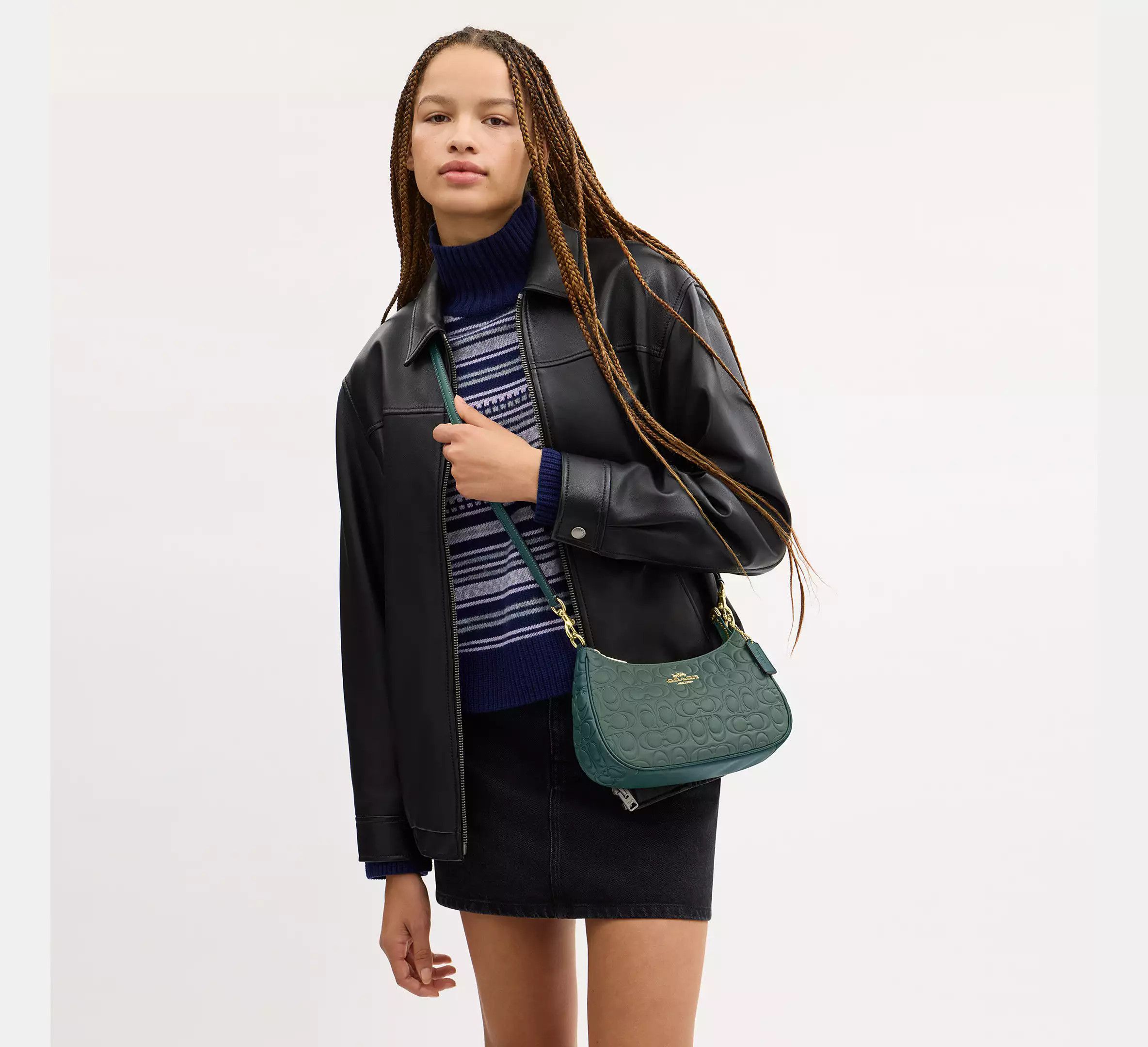 Coach Teri Shoulder Bag In Blocked Signature Leather CY674 Size ONE SIZE - 10 Thumbnail