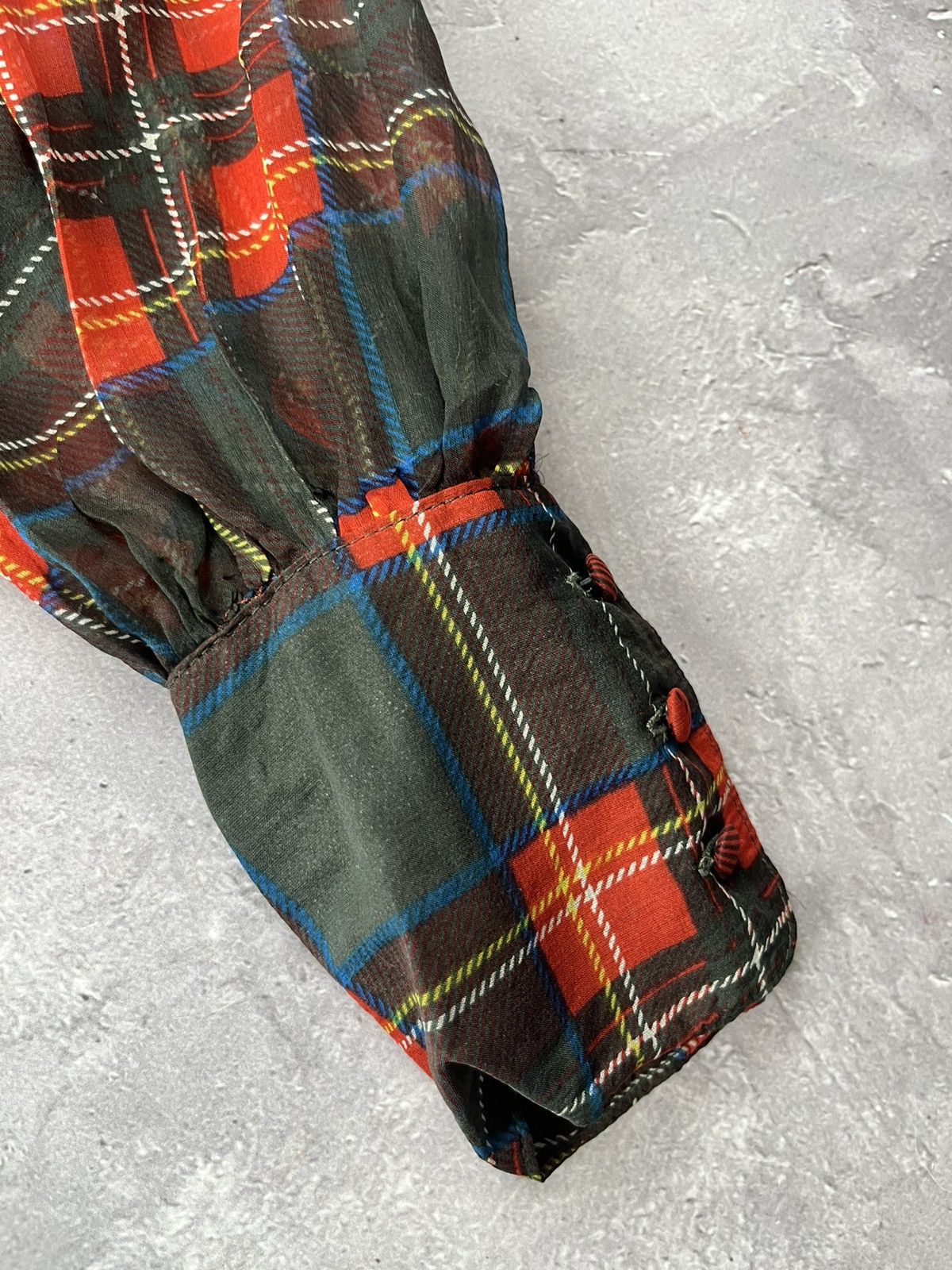 Dolce & Gabbana DOLCE&GABBANA Silk Blouse Shirt Checkered Red Size 2 Size S / US 4 / IT 40 - 3 Thumbnail