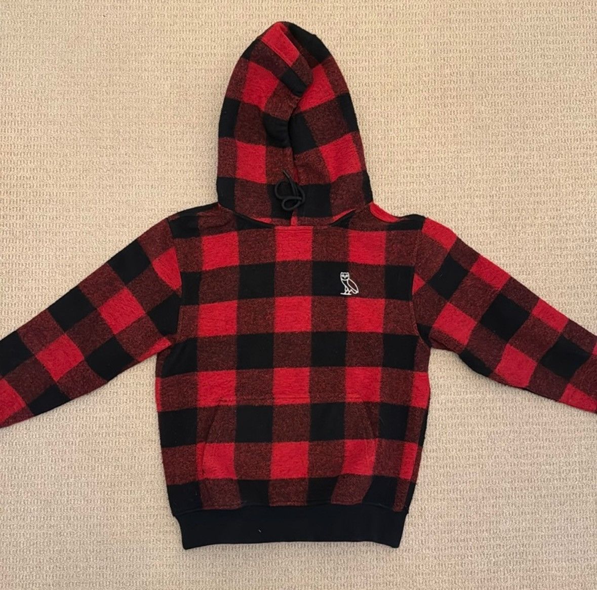 image of Octobers Very Own Ovo Plaid Hoodie in Black, Men's (Size Small)