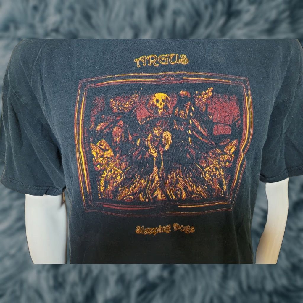 Gildan VTG Argus Sleeping Dogs T Shirt Large Black Gildan 100% Cotton Men Heavy Metal Band Graphic Tee Size US L / EU 52-54 / 3 - 1 Thumbnail