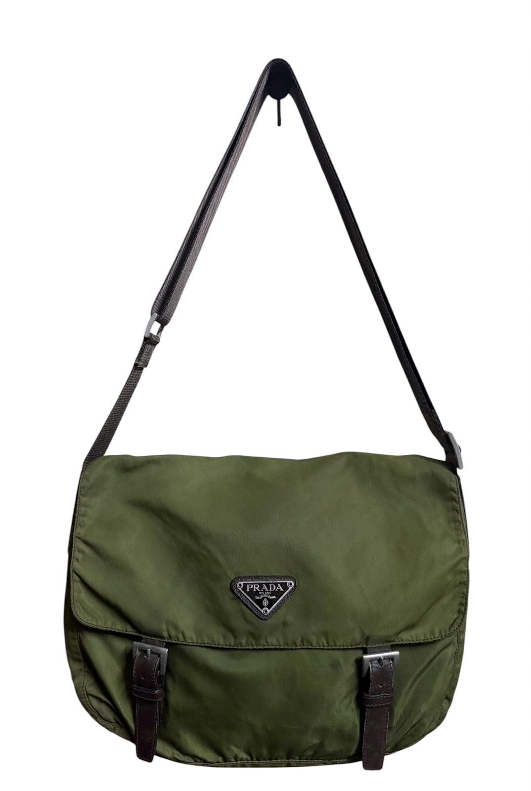 Prada Prada Nylon Messenger Bag Green Color Leather Size ONE SIZE - 1 Thumbnail