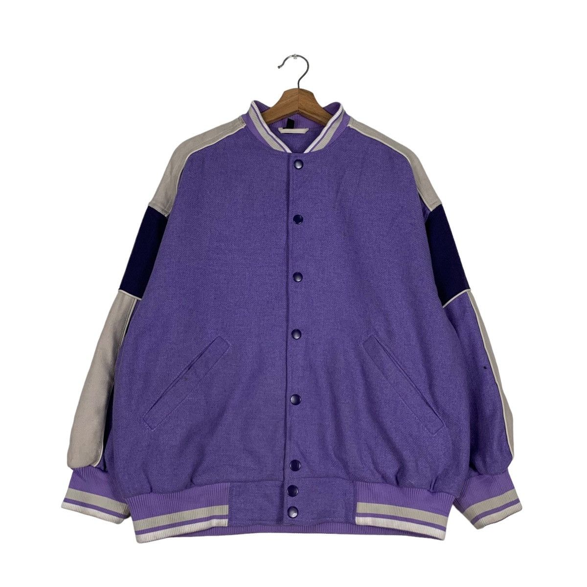 Divided DIVIDED Purple Oversize Varsity Jacket #0530-C24 Size US XS / EU 42 / 0 - 1 Thumbnail