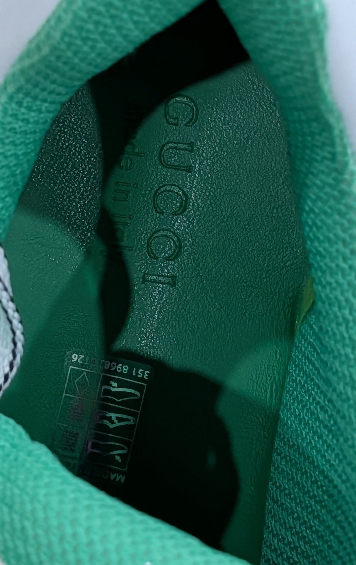 Gucci Gucci Colorblock Leather Low-Top Sneakers White/Green 13.5G Size US 13 / EU 46 - 10 Thumbnail