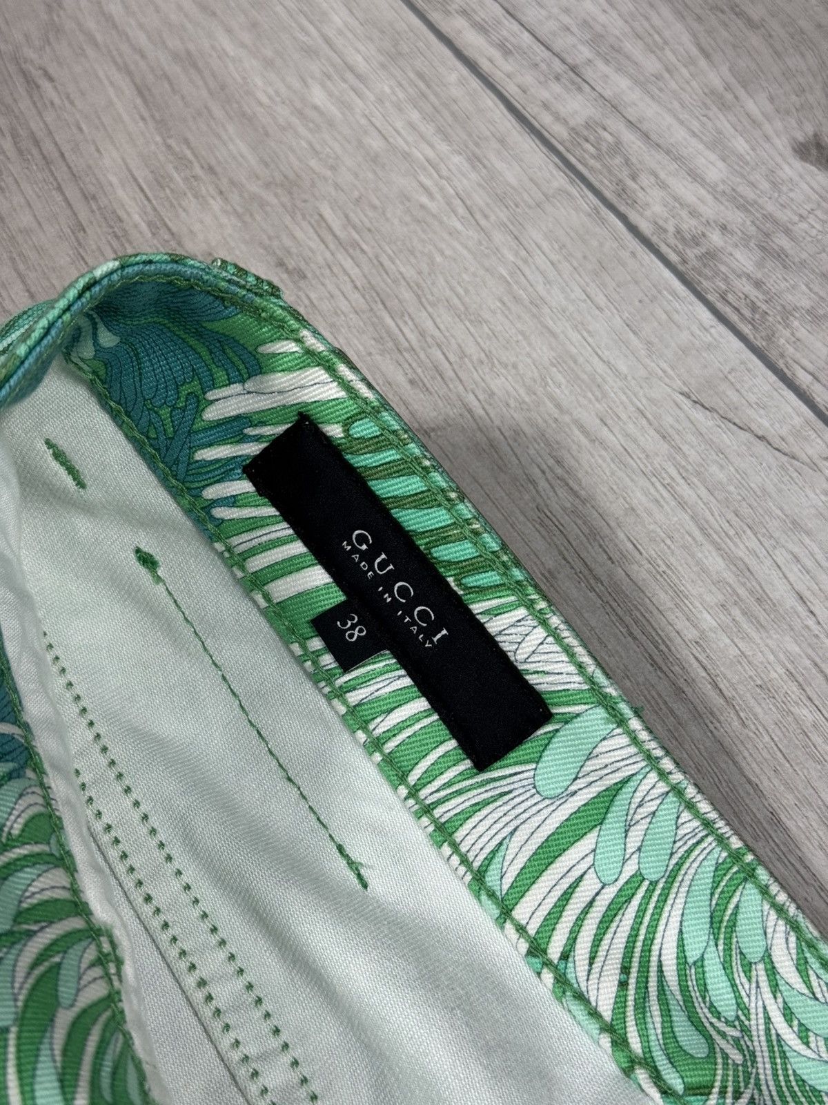 Gucci Gucci Green Floral Print Cotton Holiday Jeans Size 36 Rare Size 36" / US 14 / IT 50 - 4 Thumbnail