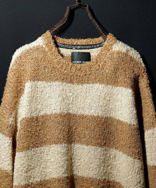 Number (N)ine Number nine ALPACA STRIPED KNIT BIG PULLOVER sweater 