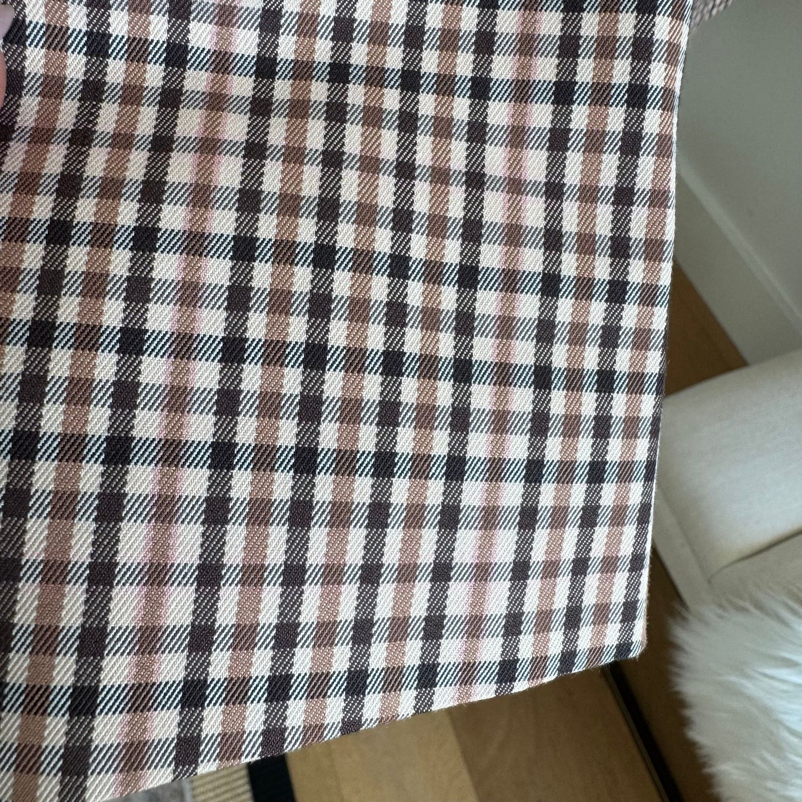 Scotch & Soda Scotch & Soda Double-Breasted Plaid Tailored Blazer Pink XS Size XS / US 0-2 / IT 36-38 - 5 Thumbnail