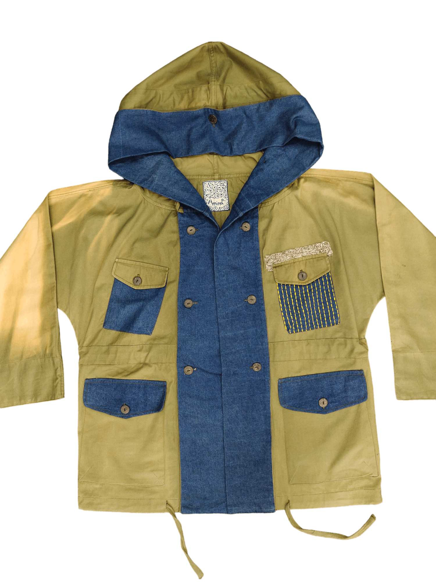 If Six Was Nine Amina Patchwork Boro Distress Color Multi Pocket Jacket Size US XL / EU 56 / 4 - 9 Thumbnail