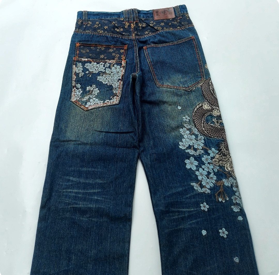 Designer × Japanese Brand Vintage Karakuri Tamashi Dragon Ryu Tatto Art Size US 32 / EU 48 - 6 Thumbnail
