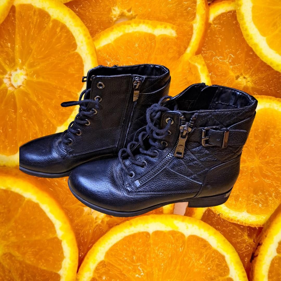 Marc Fisher Marc Fisher Black Boots with Accent Buckle and Laces Size 6M Size US 6 / IT 36 - 1 Thumbnail