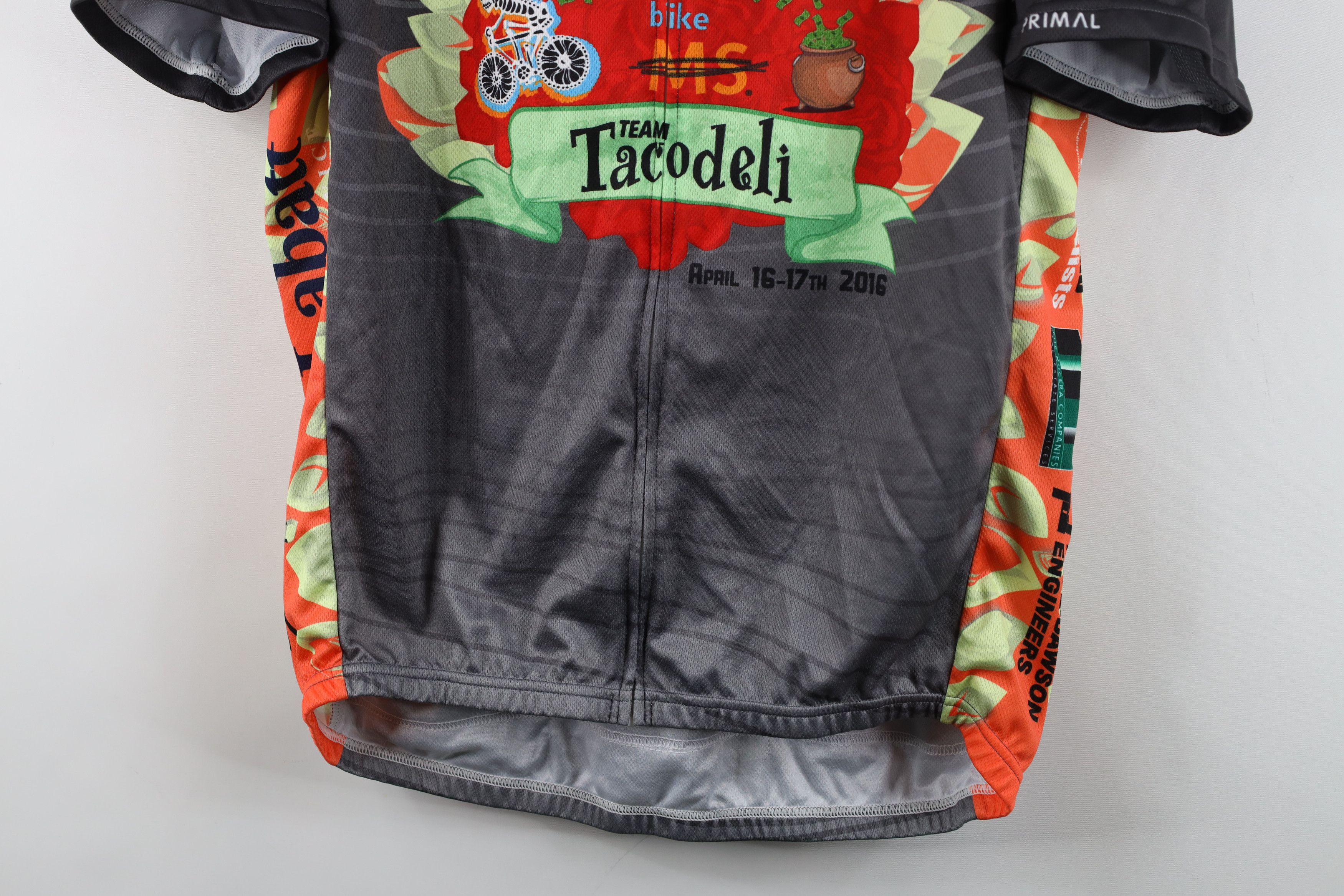 Vintage Primal Tacodeli Bike MS Charity Bicycle Cycling Jersey Shirt Size US XL / EU 56 / 4 - 3 Thumbnail