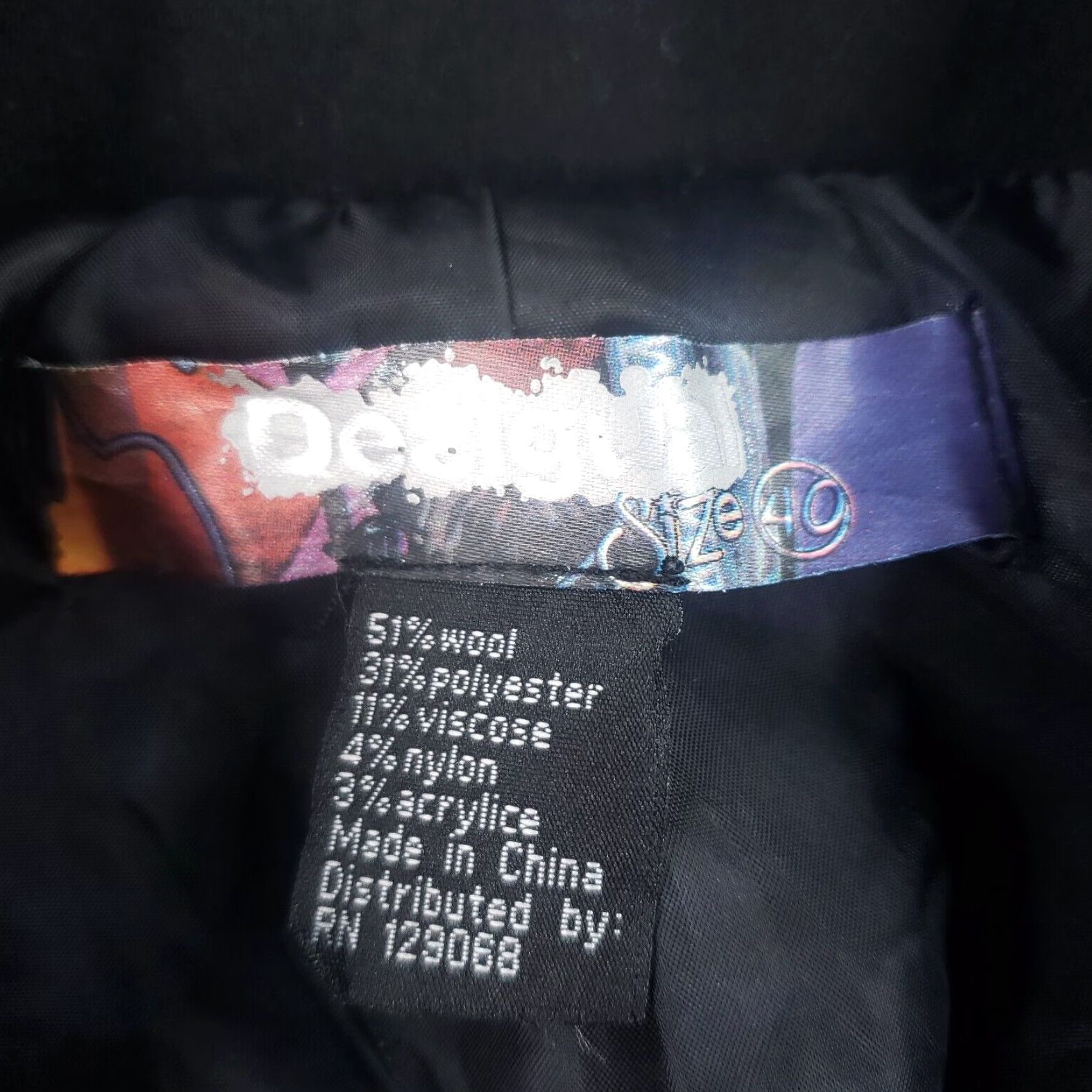 Desigual VINTAGE Desigual Jacket Womens Size S Black Wool Blend Button Designer Mid-Length Size S / US 4 / IT 40 - 5 Thumbnail