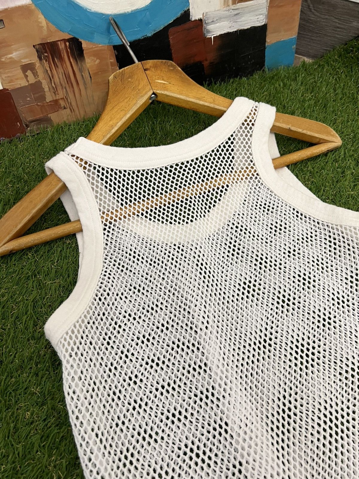 Vintage Vintage 90s Fishnet mesh tank top sleeveless boxy fit Size US S / EU 44-46 / 1 - 8 Thumbnail