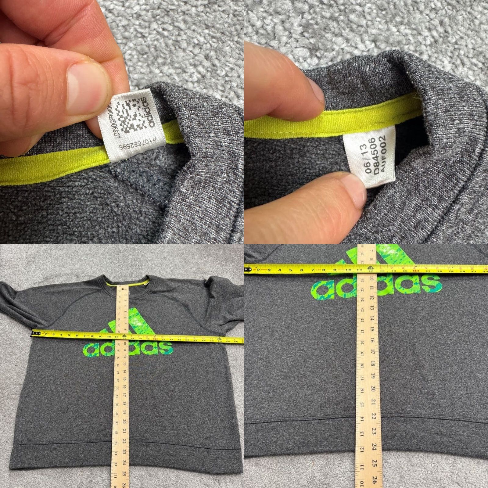 Adidas Adidas Climawarm Graphic Pullover Sweatshirt Men XL Gray Neon Logo Fleece Active Size US XL / EU 56 / 4 - 8 Thumbnail