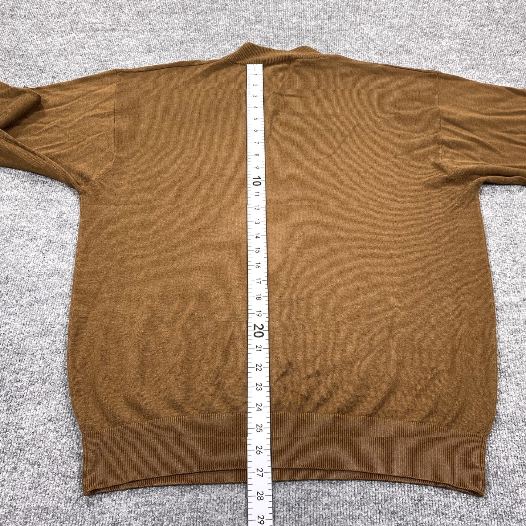 Vintage Va Bene Sweater Pullover Mens XL Brown Mock Neck Silk Cotton Lightweight Size US XL / EU 56 / 4 - 5 Thumbnail