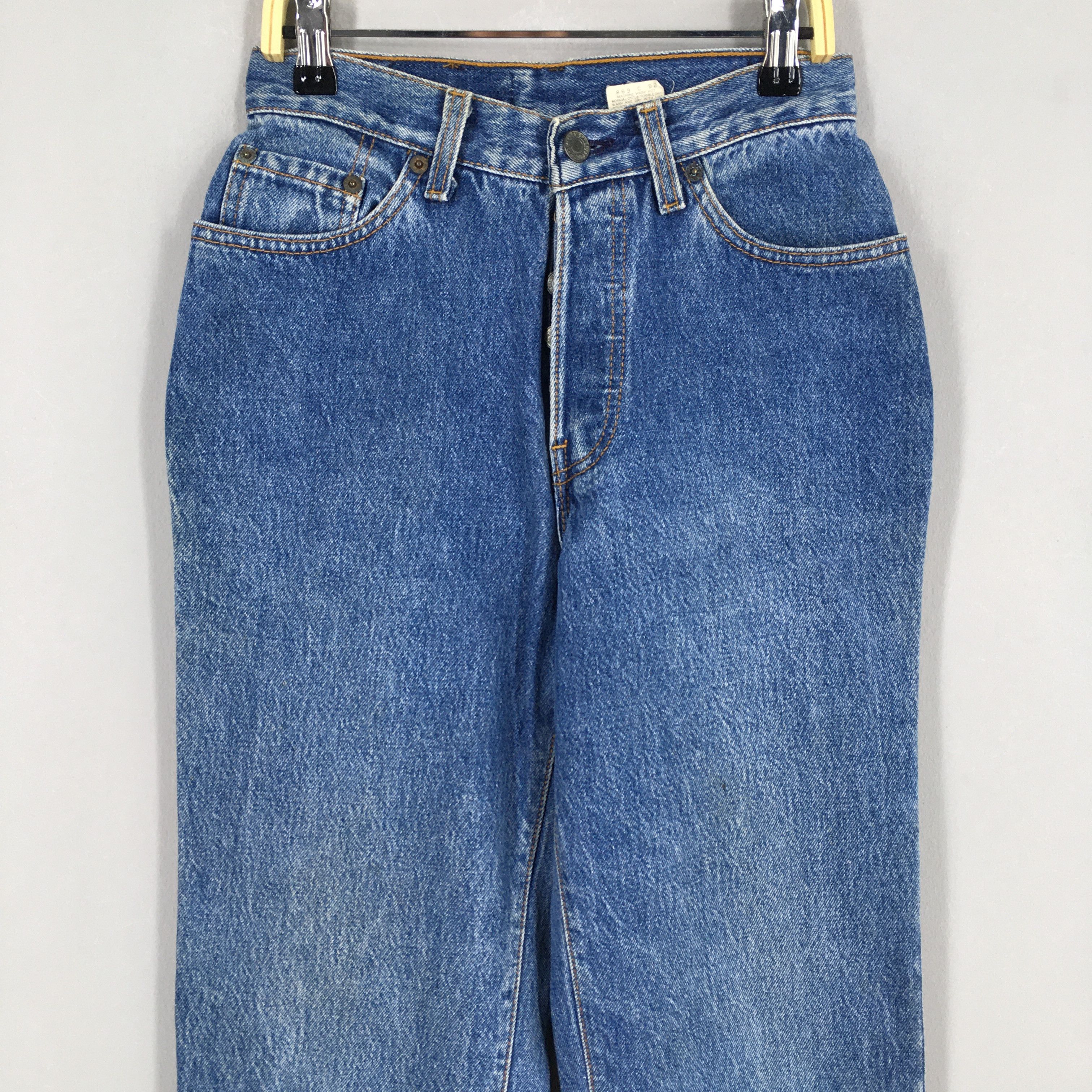 Levi's Size 23x30 Vintage 90s Levi's 501 Faded Blue Jeans S384 Size 23" - 2 Thumbnail