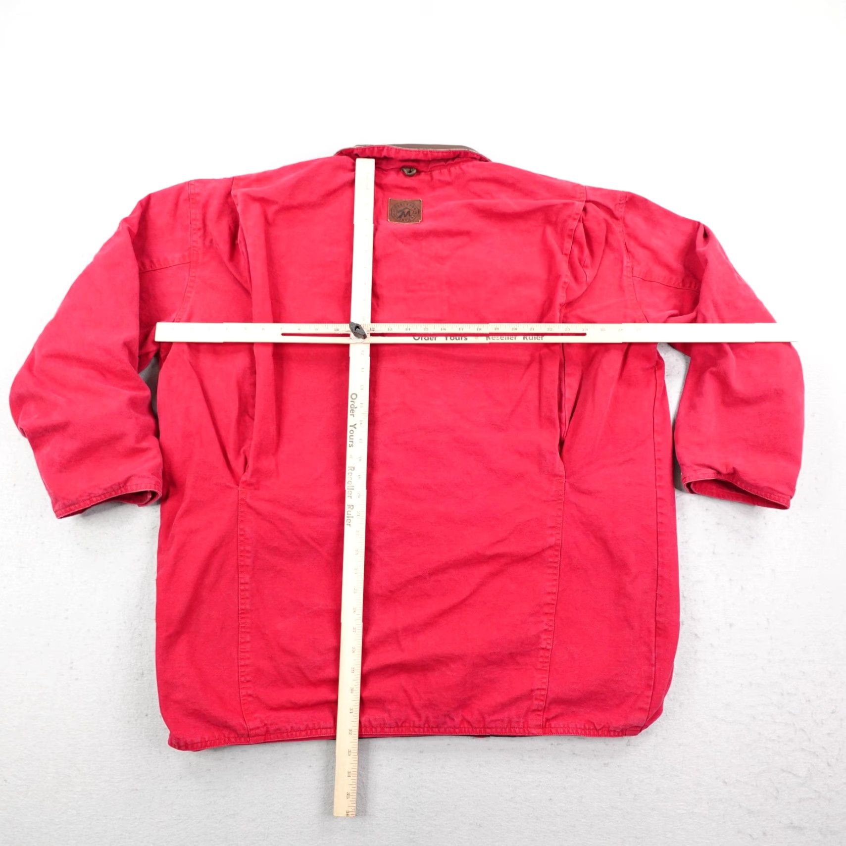 Marlboro VINTAGE Marlboro Country Store Jacket Mens XL Chore Barn Coat Leather Collar 90s Red Canvas Fall Winter Casual Mens Size US XL / EU 56 / 4 - 7 Thumbnail
