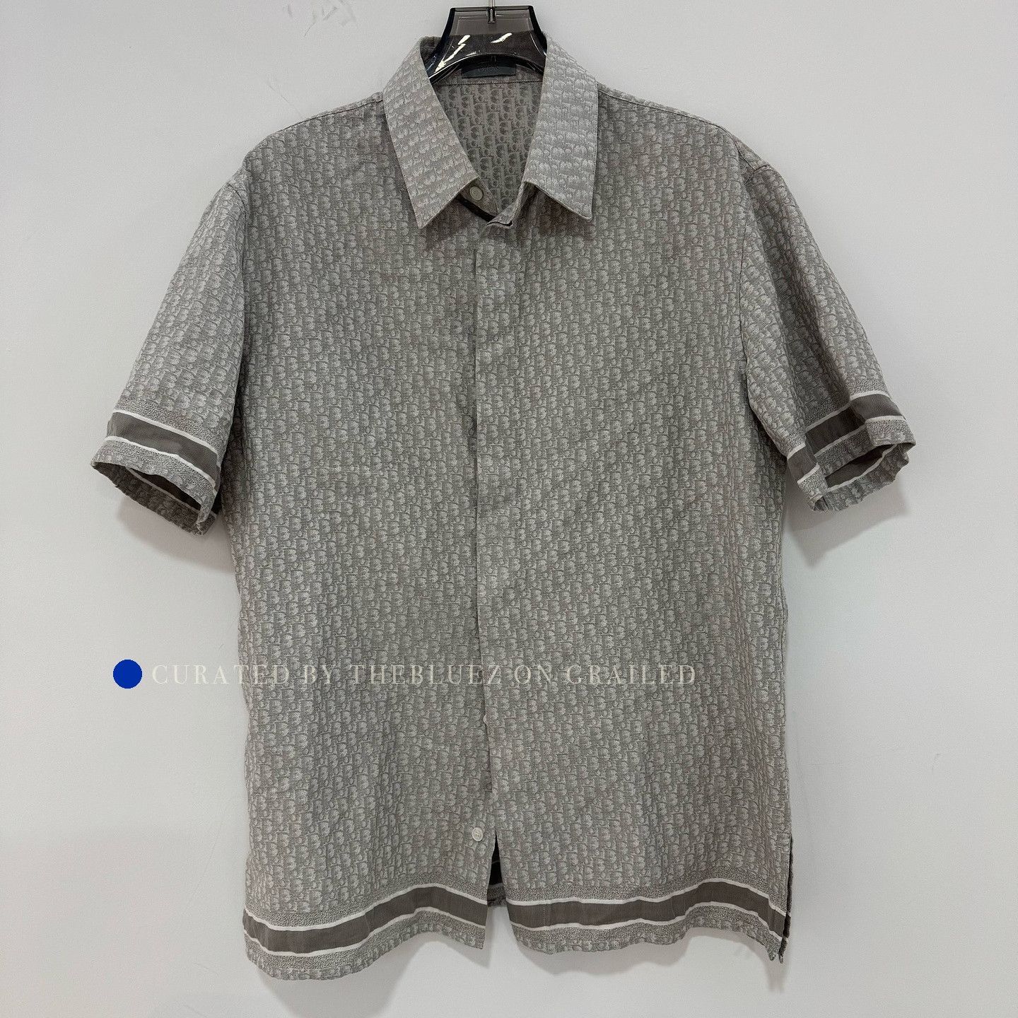 Dior Gray Short Sleeve Button-Up Shirt Size US XXS / EU 40 - 1 Thumbnail