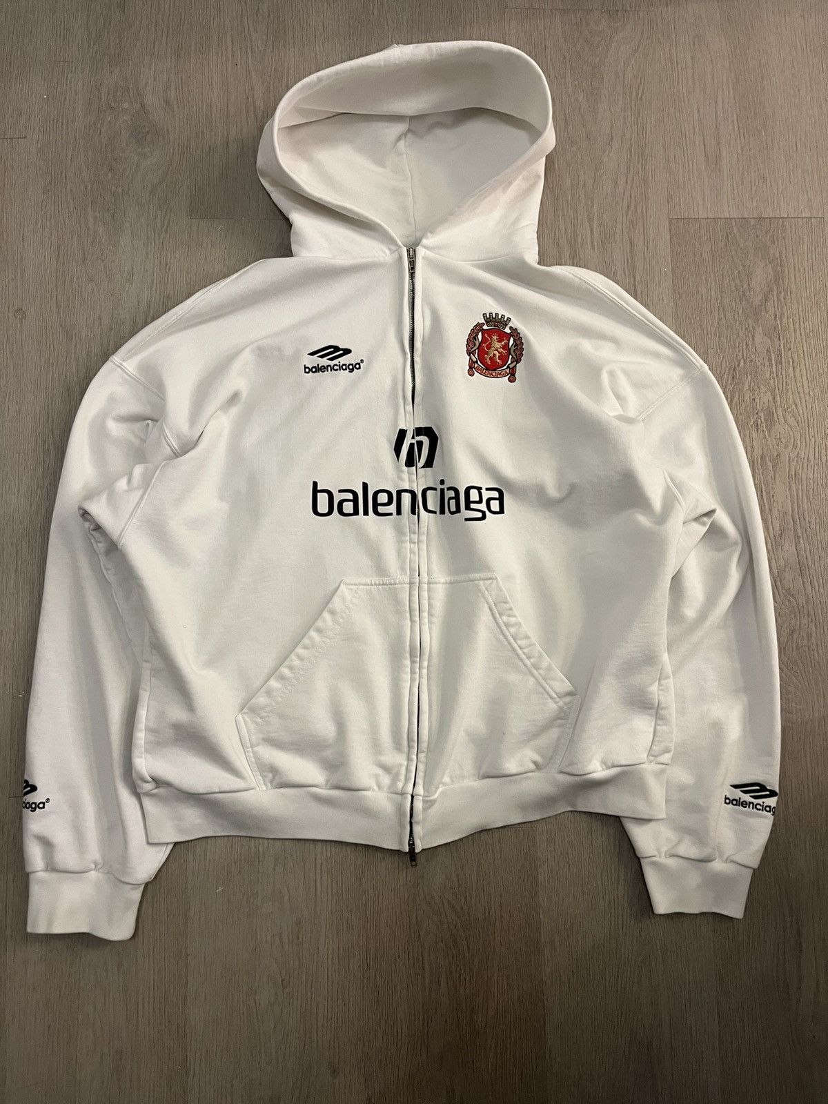 Balenciaga Soccer Paris Zip-Hoodie ホワイト 送料込み*BALENCIAGA*PARIS SOCCER ジップアップ HOODIE