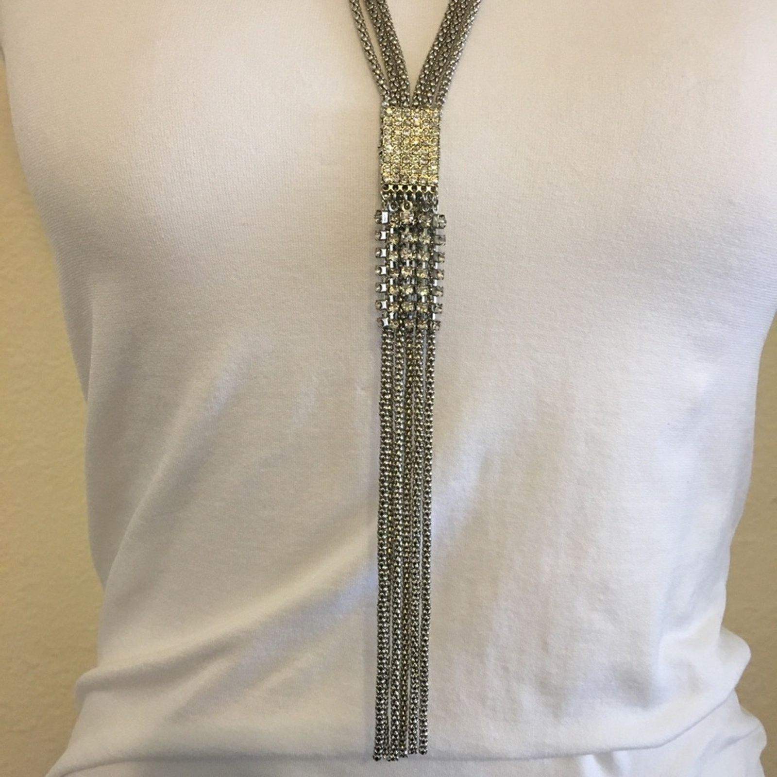 Vintage Vintage rope chain rhinestone fringe necklace Size ONE SIZE - 5 Thumbnail