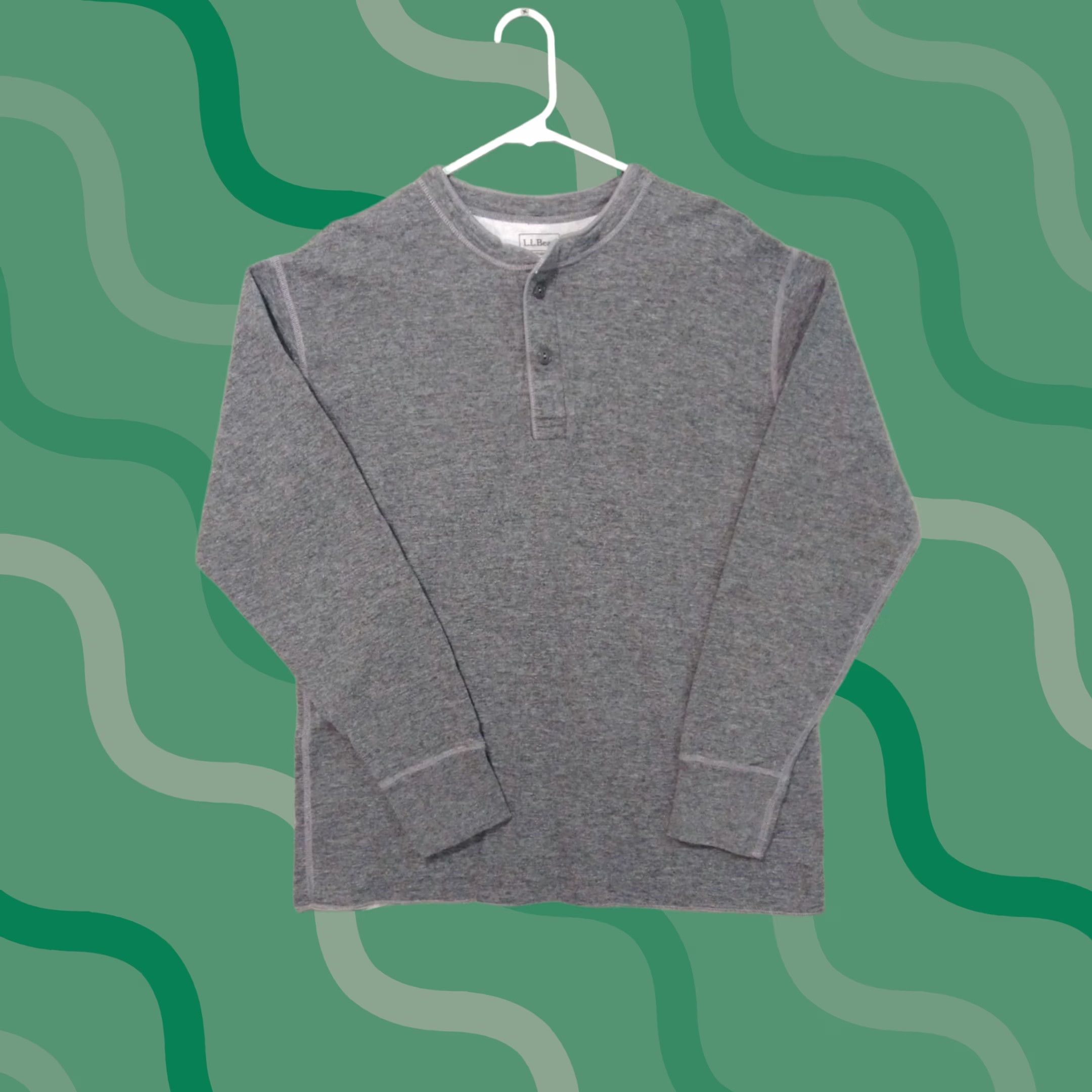Vintage VINTAGE LL Bean Shirt Mens Large Gray River Driver Henley Wool Blend Base Layer Size US L / EU 52-54 / 3 - 1 Thumbnail