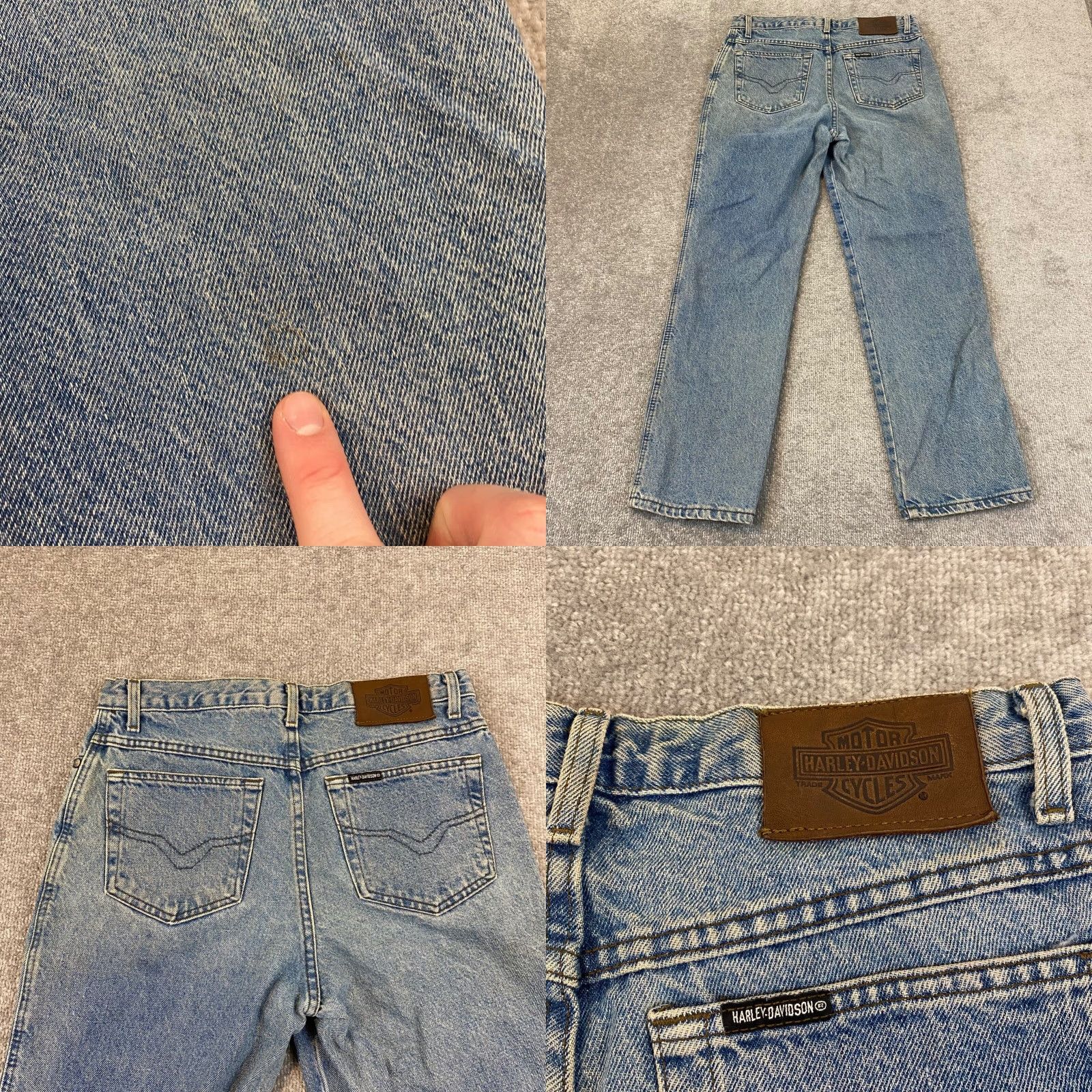 Harley Davidson Harley-Davidson Jeans Mens 33x30 Light Blue Denim Pant USA 31x29.5 5-Pocket Biker Blues Size US 33 - 8 Thumbnail