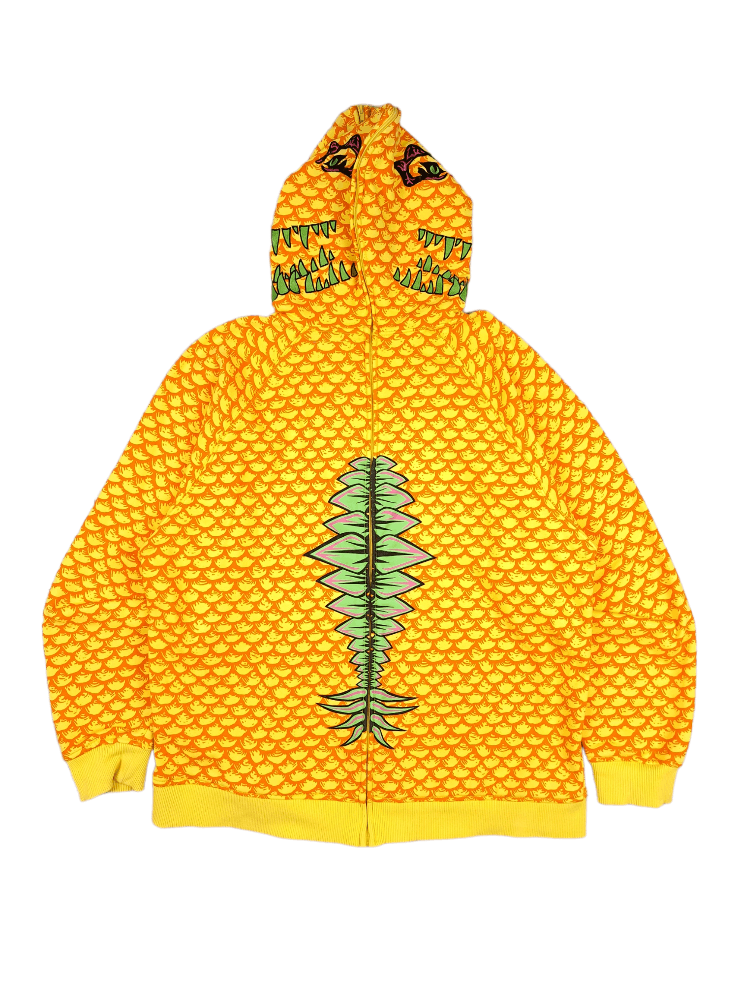 Japanese Brand × Shmack 💎 Schmack Full Print Yellow Zip Dragon Hoodie Bape Style Size US XXL / EU 58 / 5 - 3 Thumbnail
