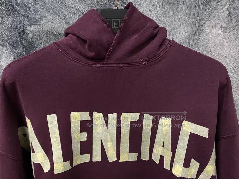 Balenciaga Balenciaga Hooded Pullover Letter Logo Loose Long Sleeve Size US S / EU 44-46 / 1 - 2 Thumbnail