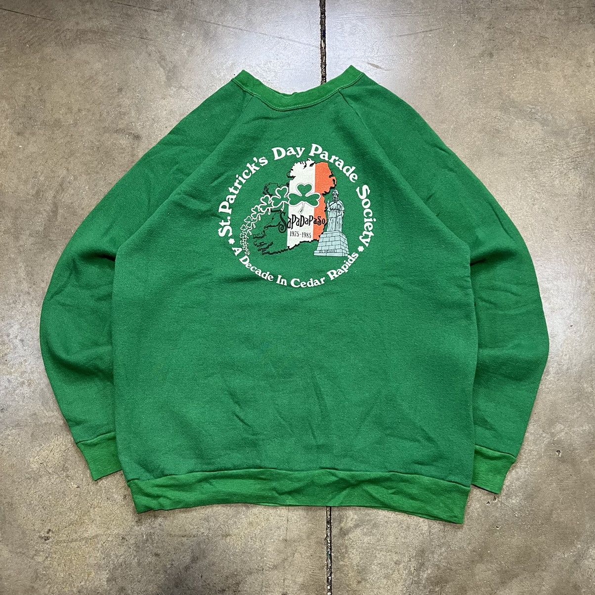 Vintage Vintage 80s St Patricks Day Irish Crewneck Sweatshirt Raglan Size US XL / EU 56 / 4 - 1 Thumbnail