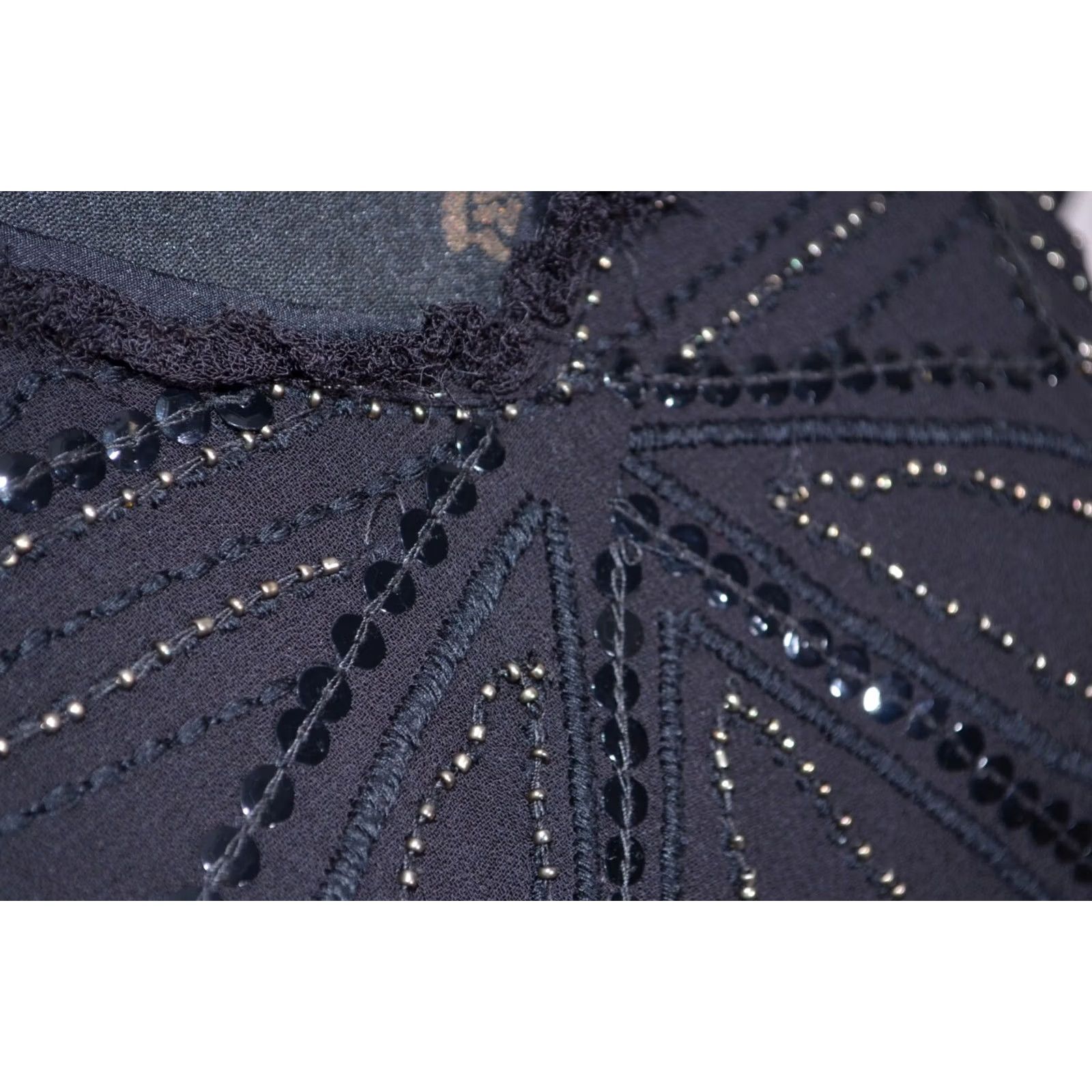 Desigual Desigual Womens Black Top Blouse Chiffon V Neck Short Sleeve Size L Size L / US 10 / IT 46 - 3 Thumbnail