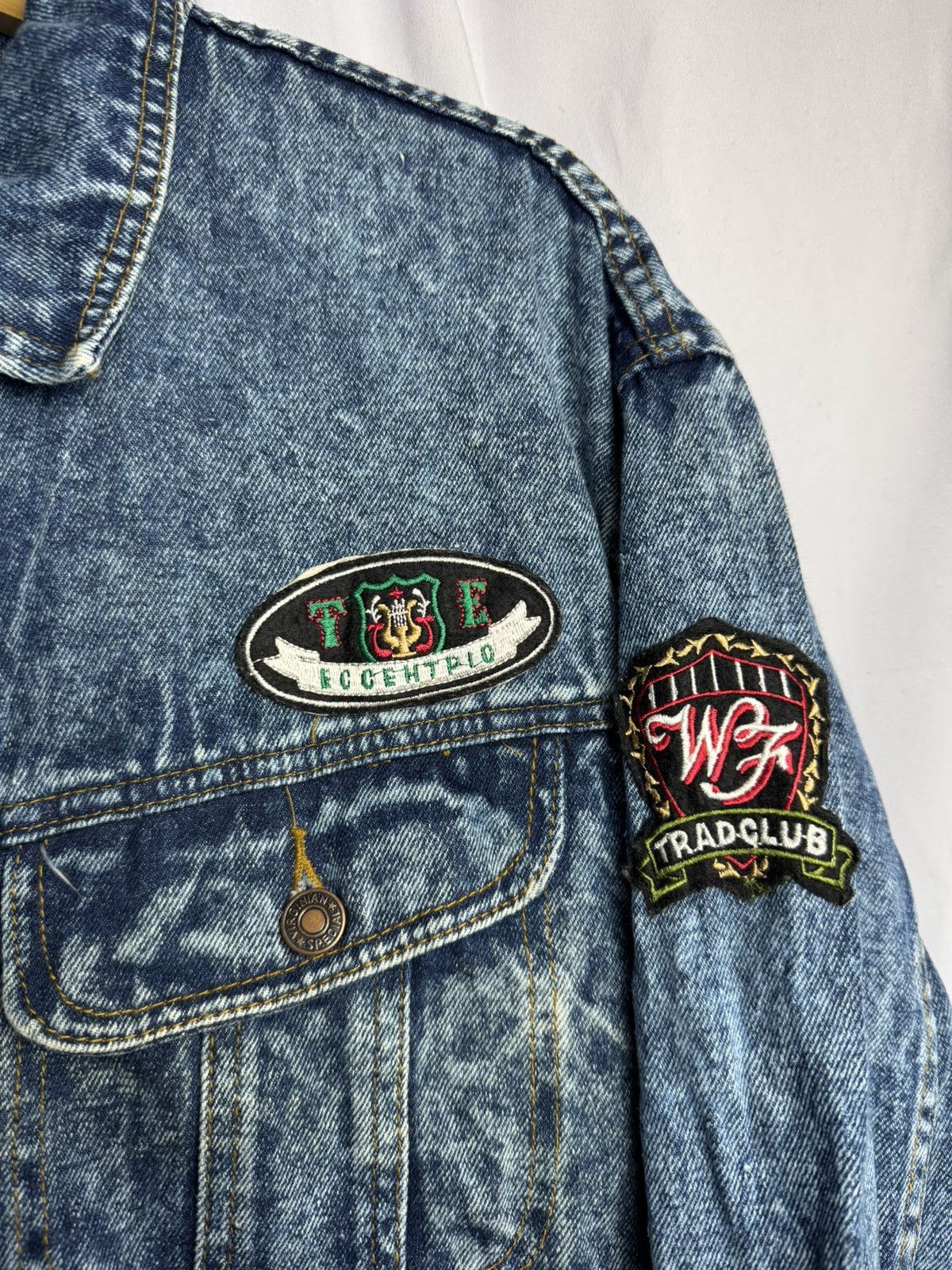 Hysteric Glamour × Japanese Brand × Vintage Vintage Denim Jacket Patch Teddyclub Size US L / EU 52-54 / 3 - 4 Thumbnail