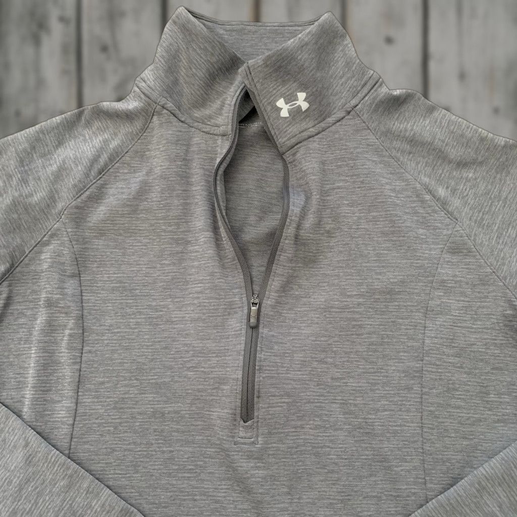 Under Armour Under Armour Threadborne 1/4 Zip Pullover Womens Medium Gray HeatGear Thumbhole Shirt Size M / US 6-8 / IT 42-44 - 1 Thumbnail