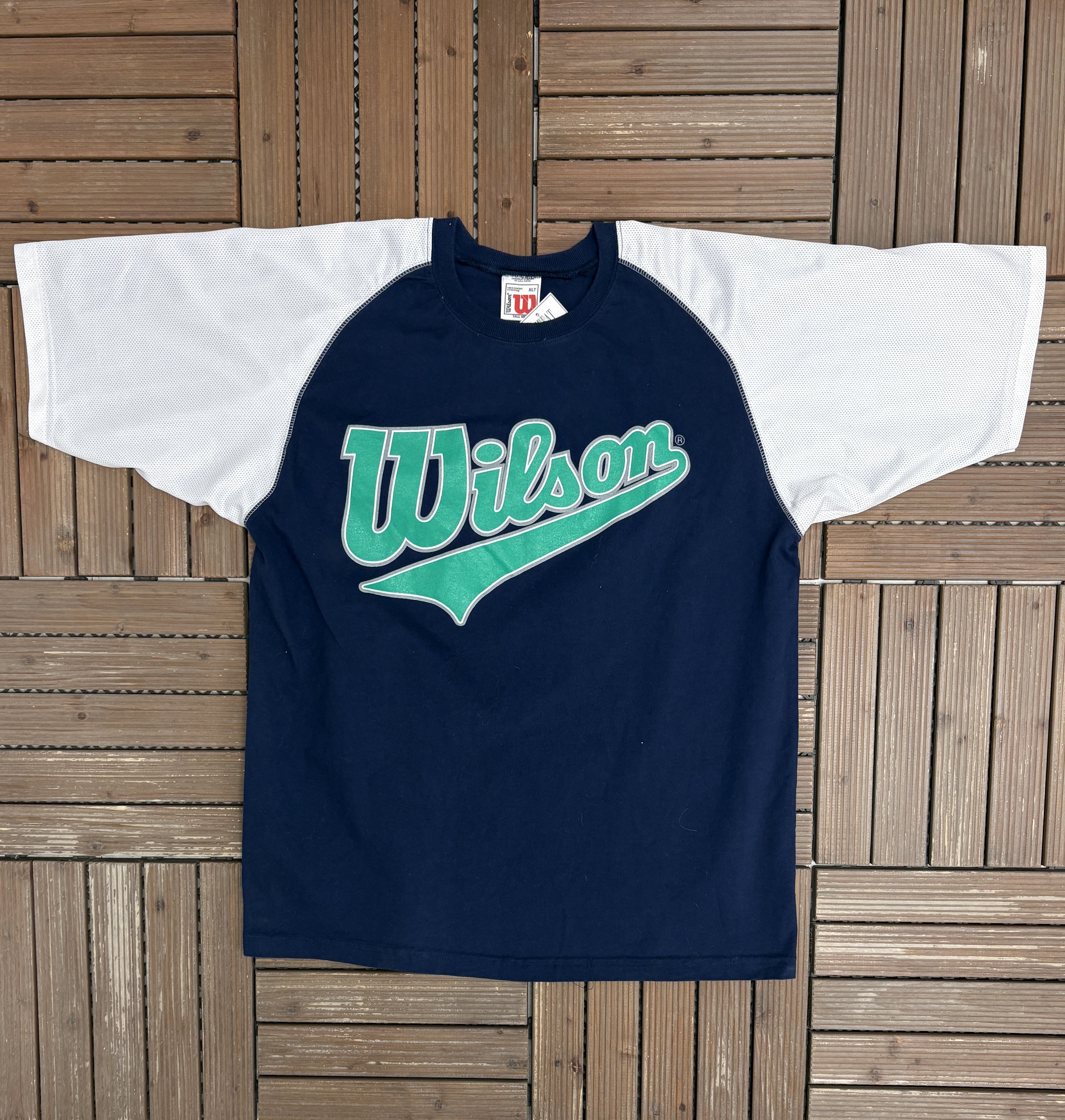 Vintage × Wilson Wilson Tennis Script Vintage Blue T-Shirt Tee Size US XL / EU 56 / 4 - 1 Thumbnail