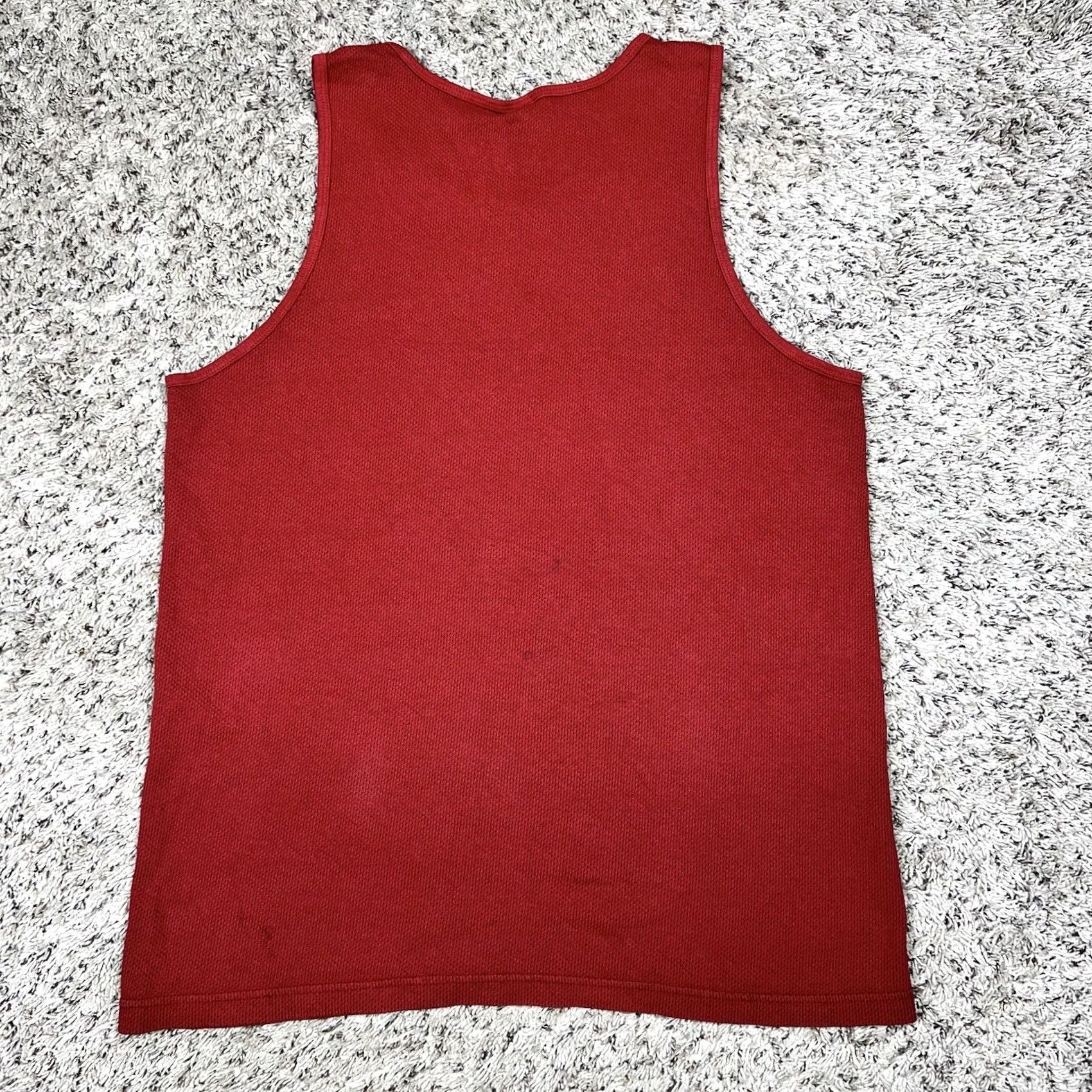 Speedo VINTAGE Speedo Red Tank Top Shirt Large Puff Print Logo Beach Pool Made USA Size US L / EU 52-54 / 3 - 3 Thumbnail