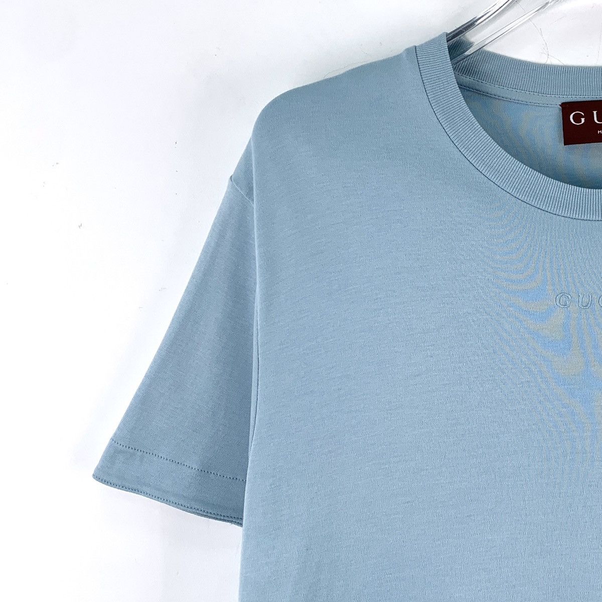 Gucci Gucci Blue Logo Embroidered Short Sleeve T-Shirt K26WX Size M / US 6-8 / IT 42-44 - 3 Thumbnail