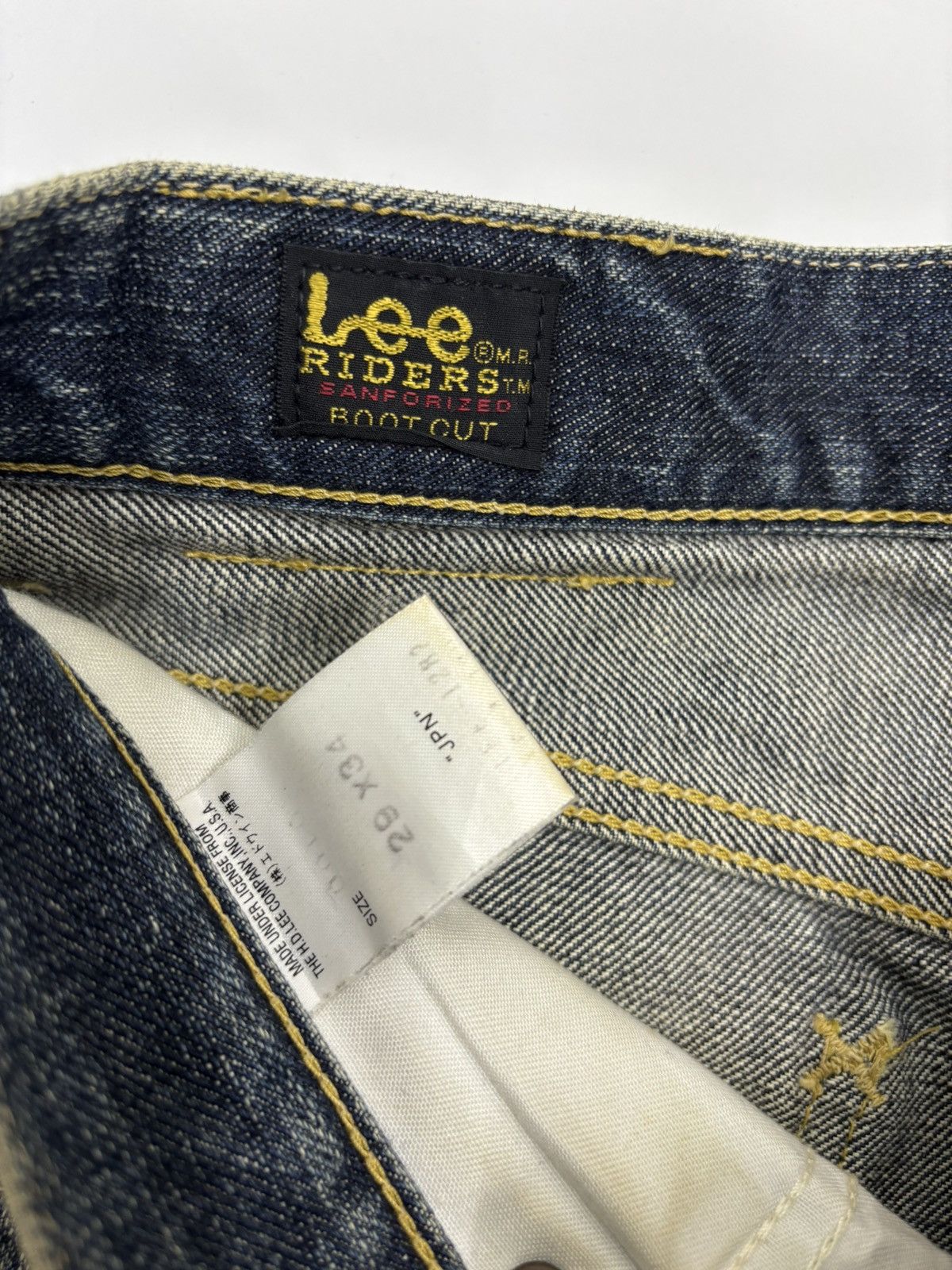 If Six Was Nine × Le Grande Bleu (L.G.B.) × Lee FLARE JEANS LEE RIDERS BOOTCUT DISTRESSED DENIM JEAN RUSTY Size US 29 - 11 Thumbnail