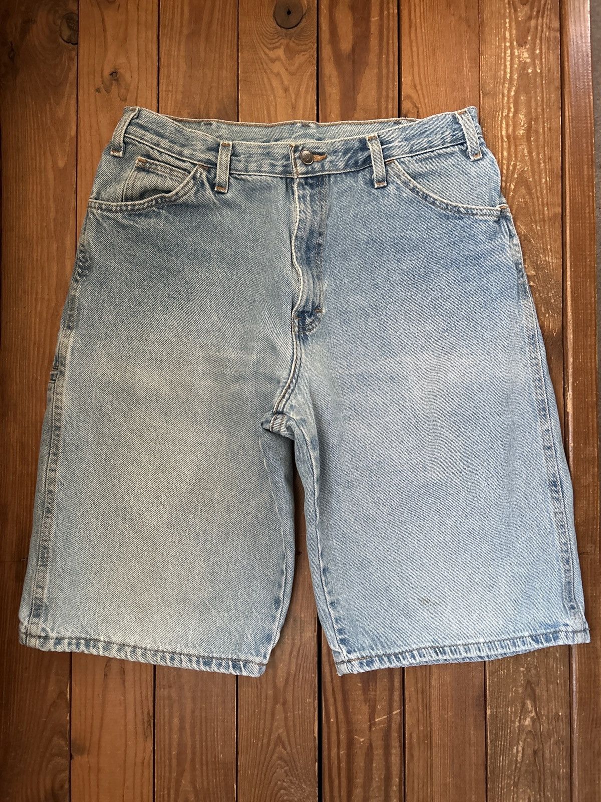 Dickies × Vintage Vintage 90s Y2K Dickies Baggy Blue Jean Carpenter Shorts Size US 31 - 2 Thumbnail
