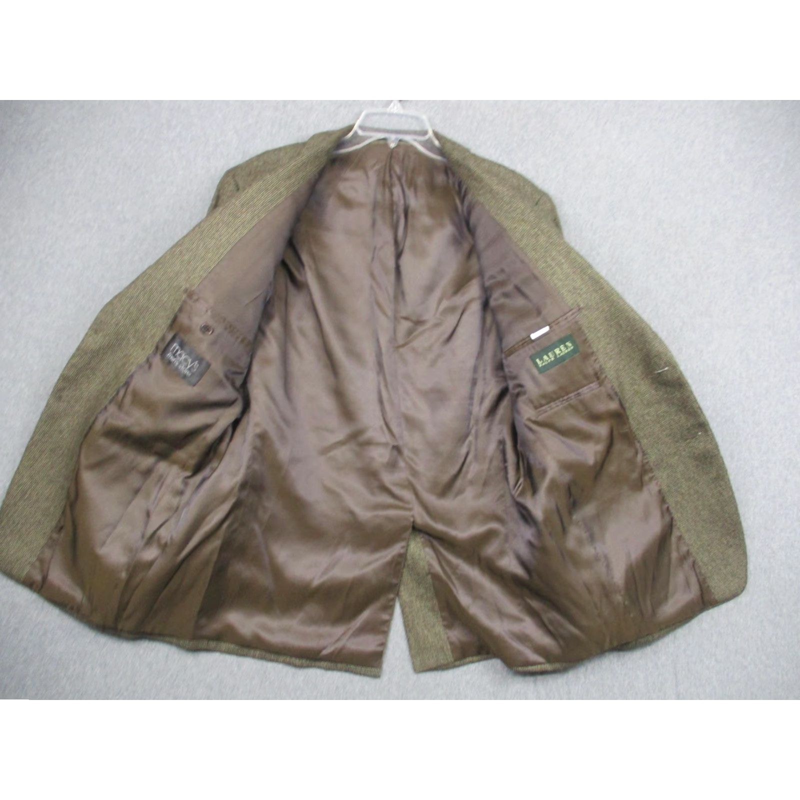 Ralph Lauren Lauren Ralph Lauren Blazer Mens 41R Brown Wool Sport Coat Classic Macy's Jacket Size 42R - 7 Thumbnail