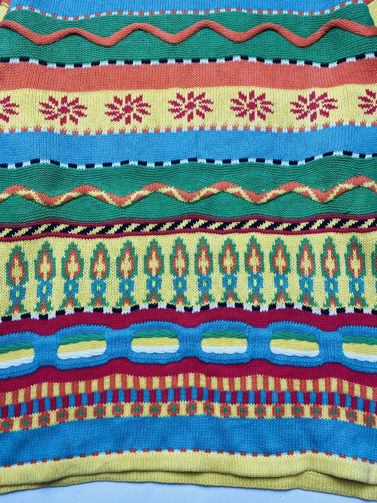 Hysteric Glamour FW/93 Benetton - Tribal Etnic 3D Knitted Longsleeve Size US M / EU 48-50 / 2 - 6 Thumbnail