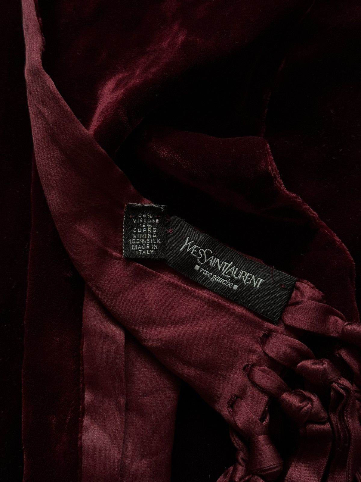 Yves Saint Laurent Yves Saint Laurent rive gauche 1990s archive velour blouse Size L / US 10 / IT 46 - 4 Thumbnail