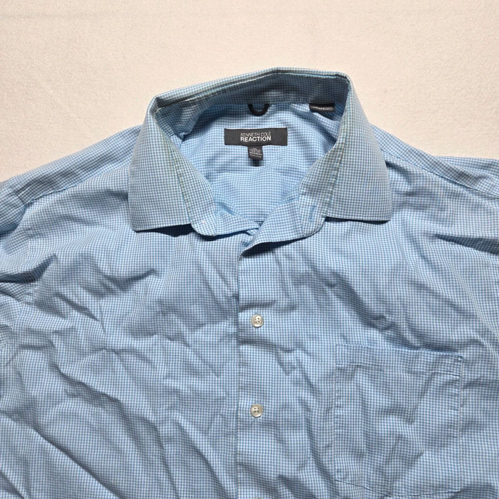 Kenneth Cole Kenneth Cole REACTION Blue Check Button Up Shirt Long Sleeve Adult Men's XL Size US XL / EU 56 / 4 - 2 Thumbnail