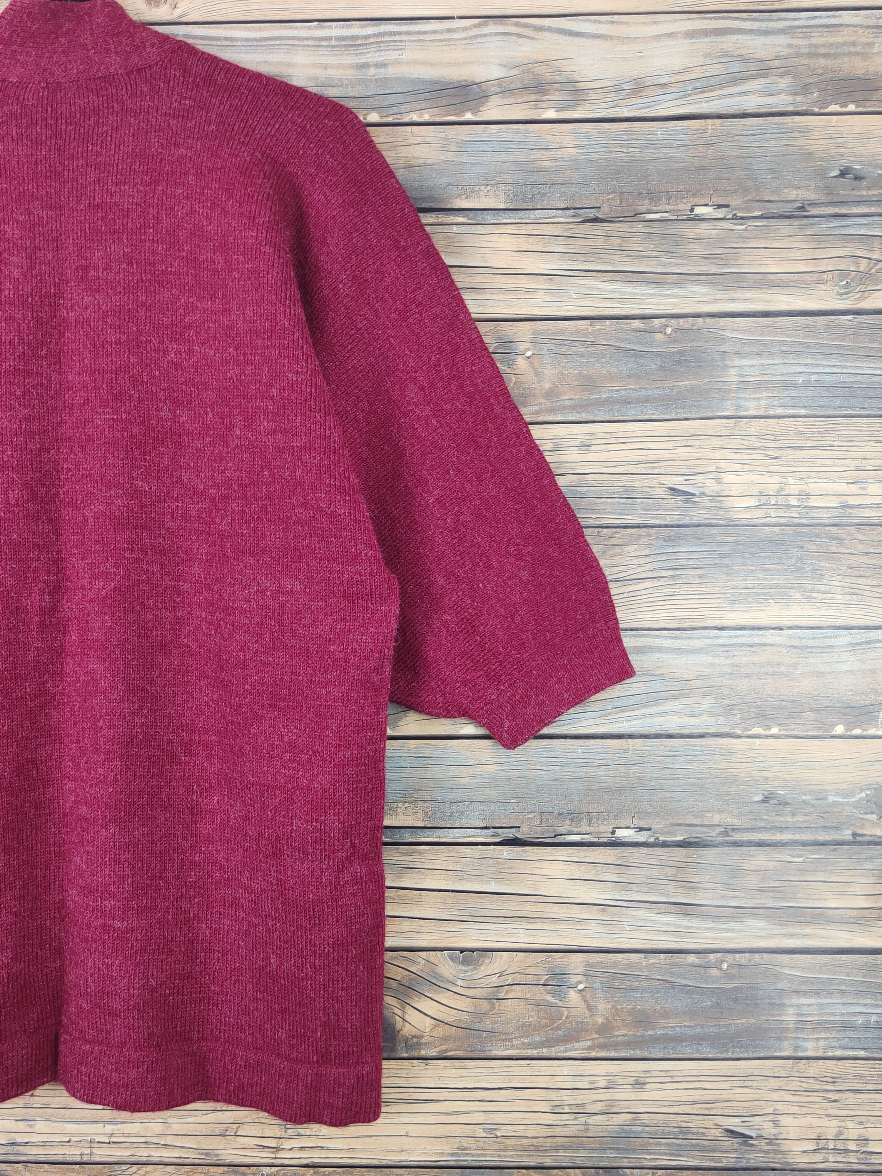 Homespun Knitwear × Japanese Brand × Vintage Japanese Brand Red Knitwear Kimono cardigan #W1087 Size M / US 6-8 / IT 42-44 - 9 Thumbnail