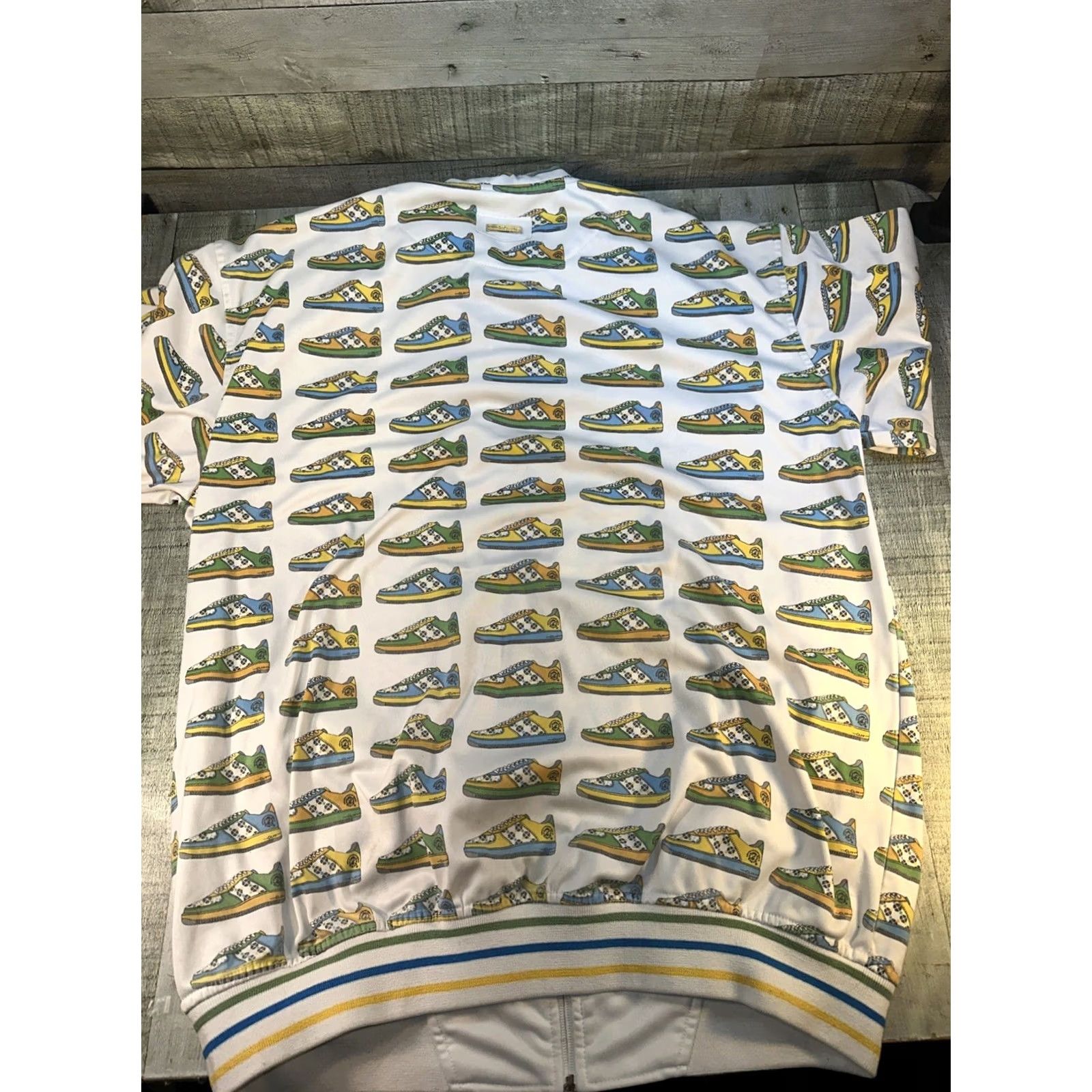 Gloverall VINTAGE CLH All Over Sneaker Print Track Jacket Zip Up 90s Y2K Streetwear XL Men White Sweatshirt? Size US XL / EU 56 / 4 - 5 Thumbnail