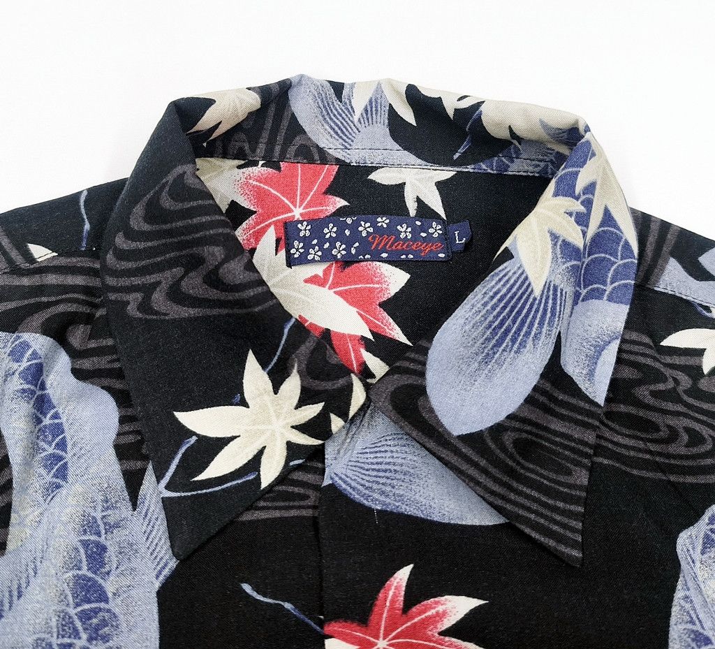 Japanese Brand MACEYE KOI sukajan rayon hawaii shirt over print Size US L / EU 52-54 / 3 - 4 Thumbnail