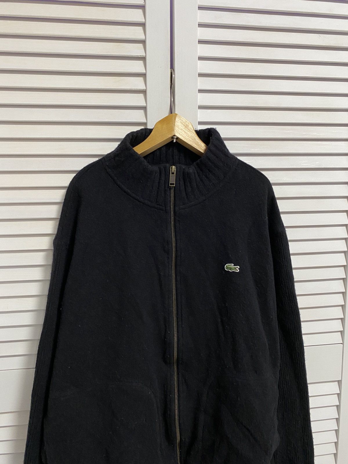 Lacoste 🥵 Vintage 90s Zip Up Sweater LACOSTE WOOL Mini Logo CASUAL Size US L / EU 52-54 / 3 - 2 Thumbnail