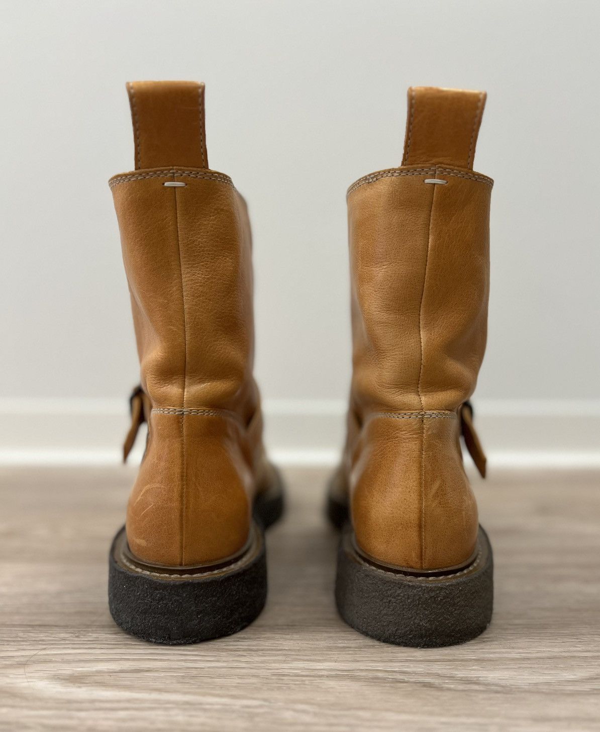 Maison Margiela Maison Martin Margiela Leather Biker Ankle Light Brown Boots Size US 9.5 / IT 39.5 - 8 Thumbnail