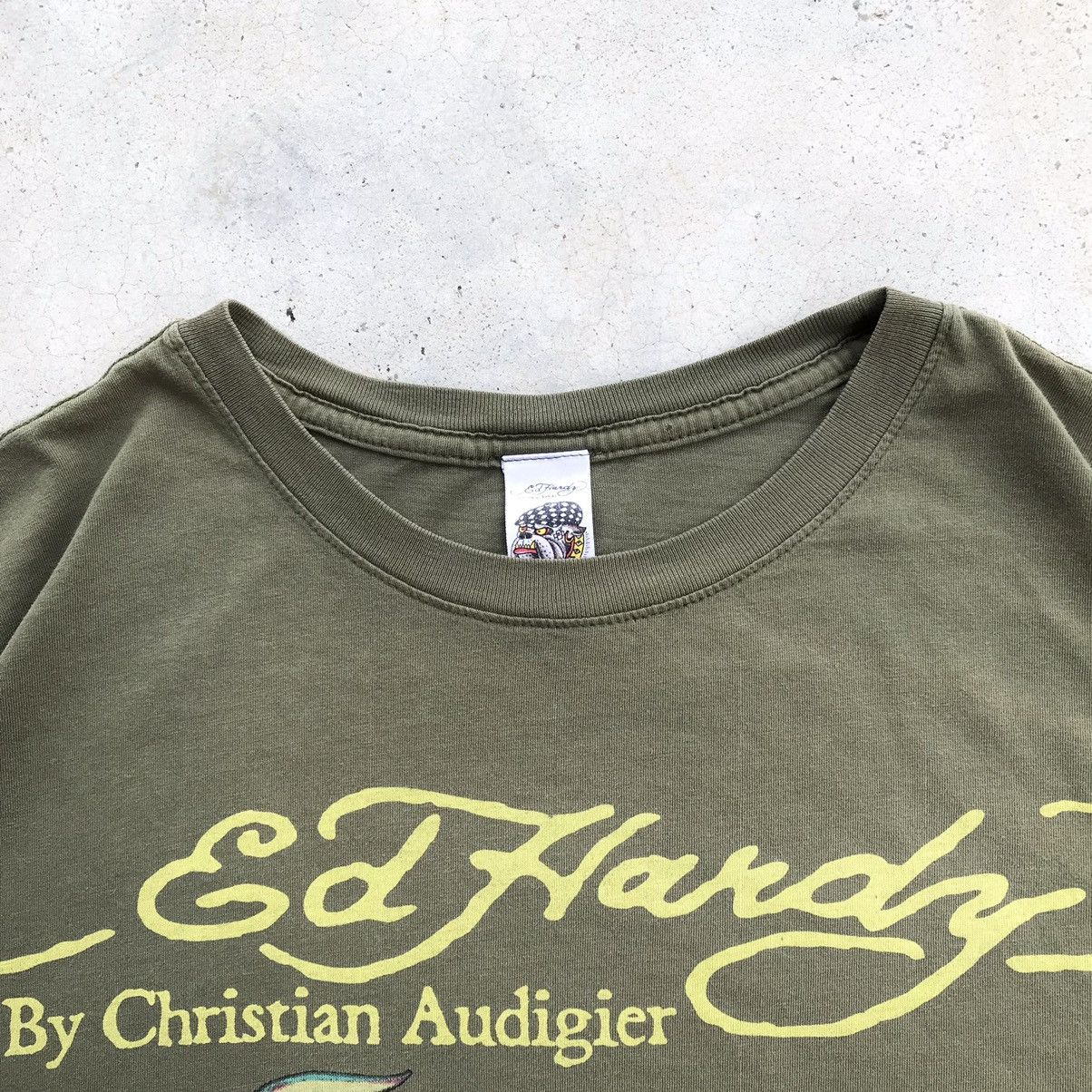 Ed Hardy Vintage 90's Ed Hardy " White Tiger Flame Icing " T-Shirt Size US L / EU 52-54 / 3 - 10 Thumbnail