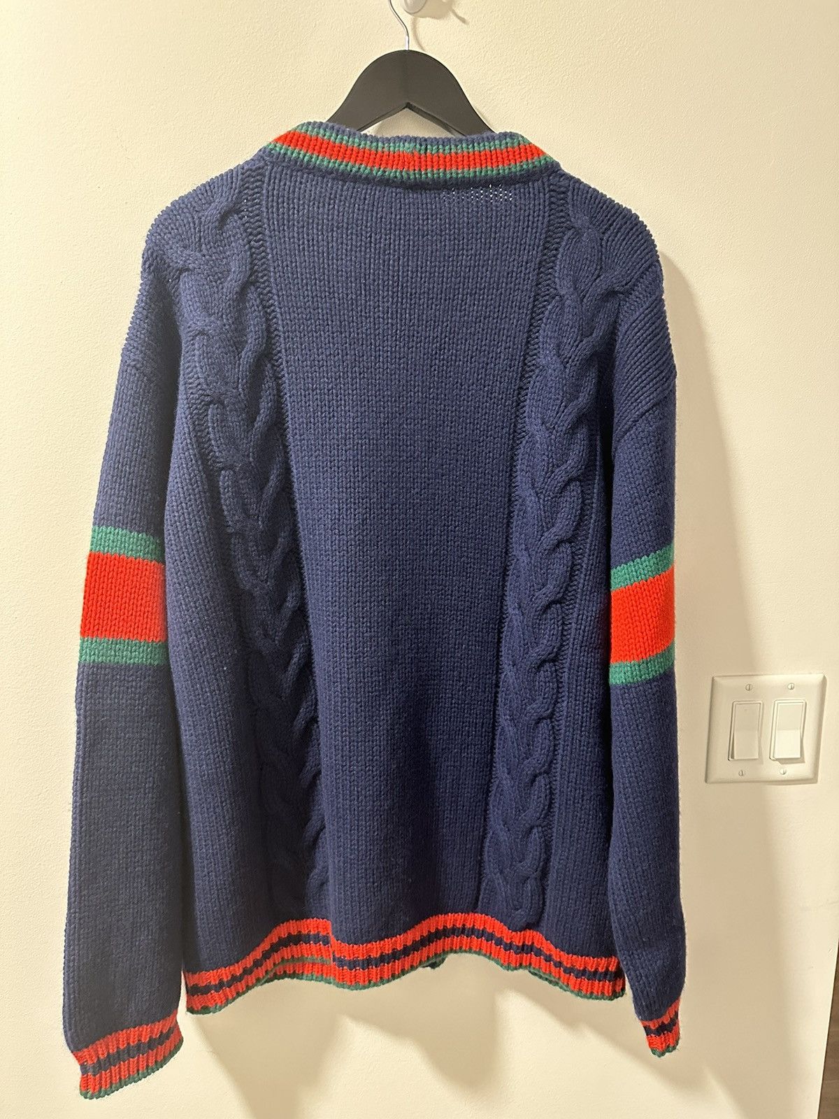 Gucci Gucci Navy Cable Knit Oversized Cardigan Sweater Size US XL / EU 56 / 4 - 6 Thumbnail