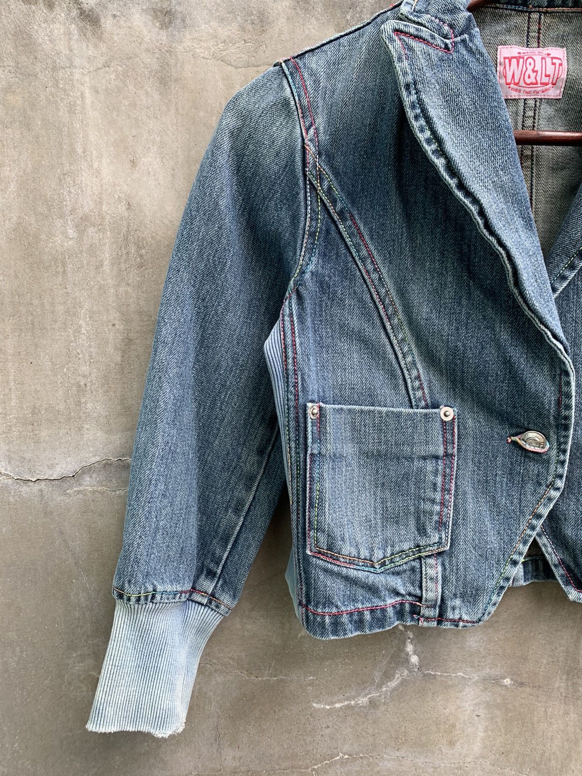 W&LT Cropped Denim Blazer Size S / US 4 / IT 40 - 2 Thumbnail
