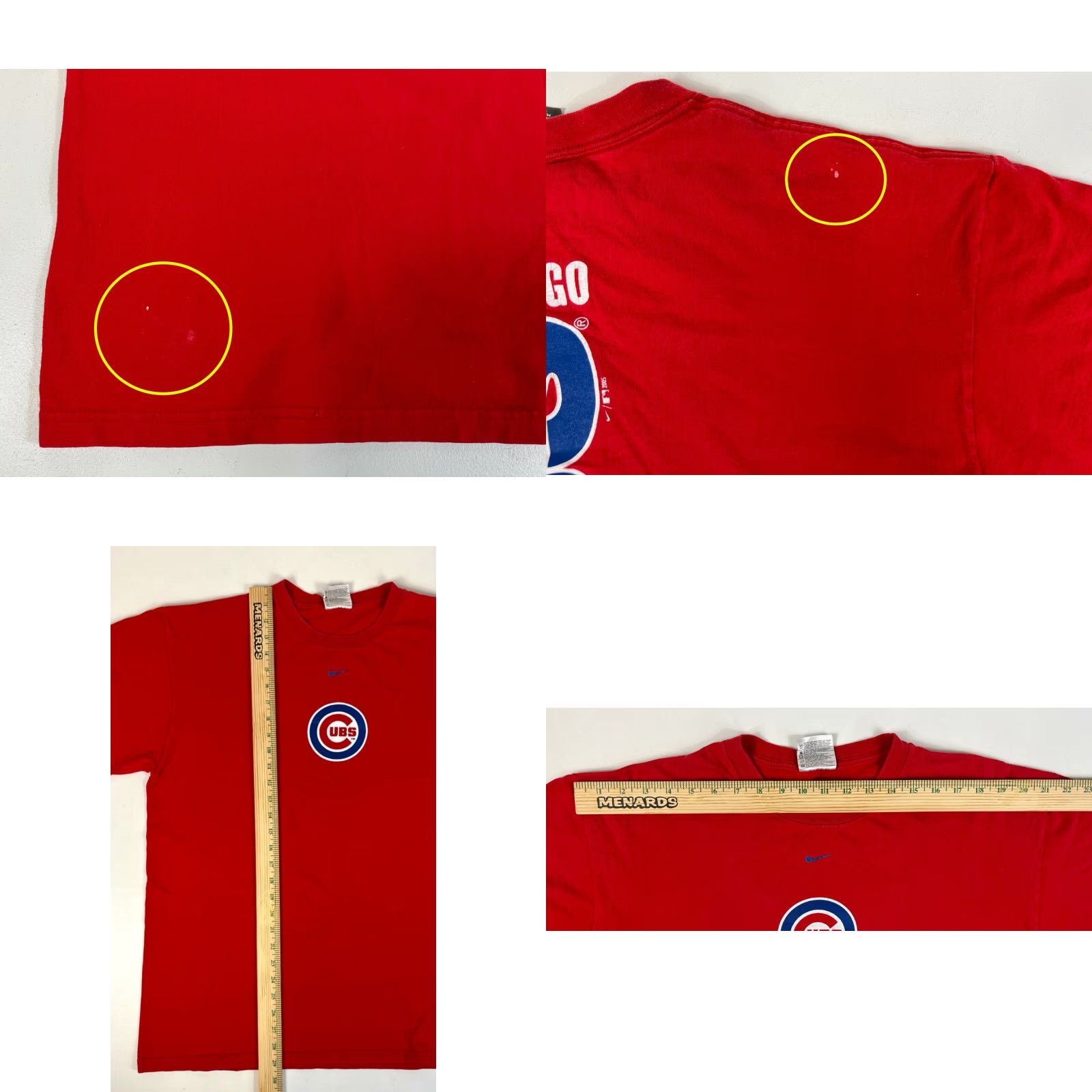 Nike VINTAGE Nike Team Chicago Cubs MLB T-Shirt Mens Double-Sided Size L Red Logo Short Sleeve Crew Neck 90s Size US L / EU 52-54 / 3 - 8 Thumbnail